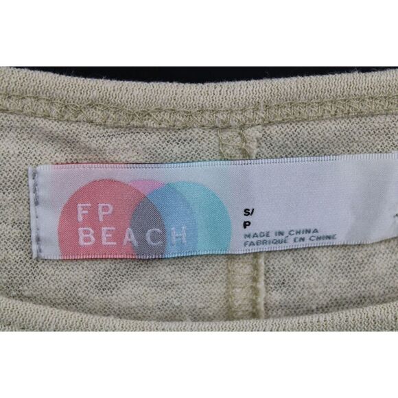 Free People X FP Beach Light Green Neutral Women's Size Small T Shirt Maxi With - Picture 7 of 8